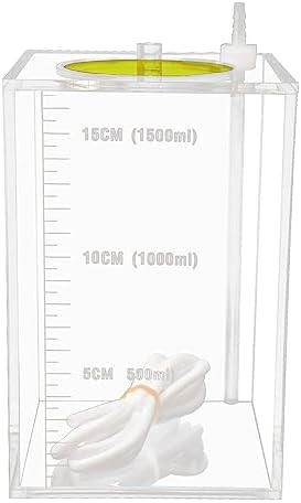 Aquarium Choice Acryli Made Liquid Storage Bucket Doing Pump Reservoir Container (4.25 * 4.25 * 6.5 Inch;1500ml/1.5L（Yellow）)