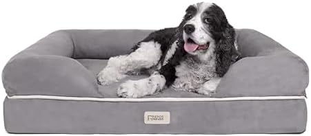 Friends Forever Large Dog Bed Couch, Orthopedic Pet Sofa Memory Foam