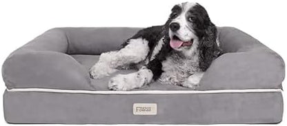 Friends Forever Large Dog Bed Couch, Orthopedic Pet Sofa Memory Foam
