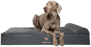 NOAH & PAW XL Dog Bed, 45x35x9.1 Inch, Orthopedic Large Dog Beds, Eggshell Memory Foam Infused with Cooling Gel, Water Resistant, Machine Washable, Includes Inner Cover (Faux Leather)