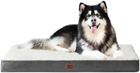 EHEYCIGA Orthopedic Dog Bed Large with Removable Washable Cover, 50IN Beige