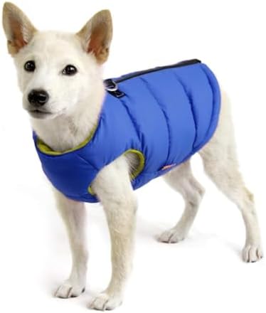 Gooby Padded Vest Dog Jacket, Solid Blue, Small