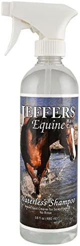 Jeffers Waterless No Rinse Horse Shampoo Spray, 16 oz – Soap & Detergent Free Formula, Equine Grooming Cleaner for Horses, Cold Weather Bath, Spot Cleaning, Show Prep, Travel, Barn & Tack Room