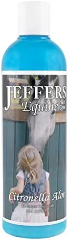 Jeffers Equine Citronella Aloe Horse Shampoo, 16 oz - Concentrated Deodorizing Horse Wash for Grooming, Coconut Shampoo Base Formula with Aloe Vera & Citronella Oil for Mane, Tail & Body Cleaning