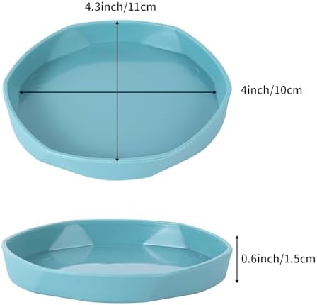 COMSUN 4 Pack Small Reptile Food Dish Bowl, Plastic Worm Water Dish Plate
