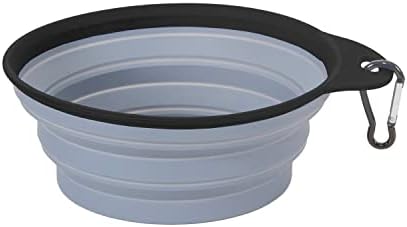 Stansport Collapsible Silicon Travel Bowls - 2 Pack, Grey and Blue, Large