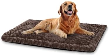 Exsnugy Washable Dog Bed Mat Large Size Fluffy Pet Crate Pad 42x28 XL