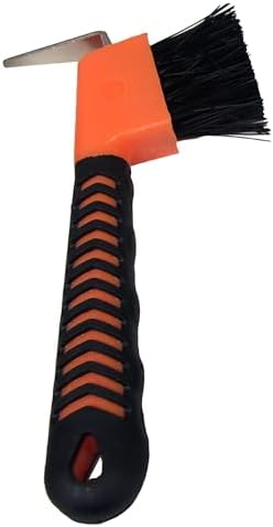 Intrepid International Rubber Handle Hoof Pick w/Brush for Horses, Hoof Pick for Easy Horse Hoof Cleaning, Horse Grooming Supplies