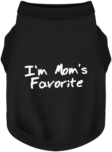 Cozy Sleeveless Canine Wear Dog Clothes, Soft, Lightweight, and Breathable Cotton Dog Shirt with I'm Mom's Favorite Print.Vest Tank Top Ideal for Small, Medium, and Large Breeds Black 4XL