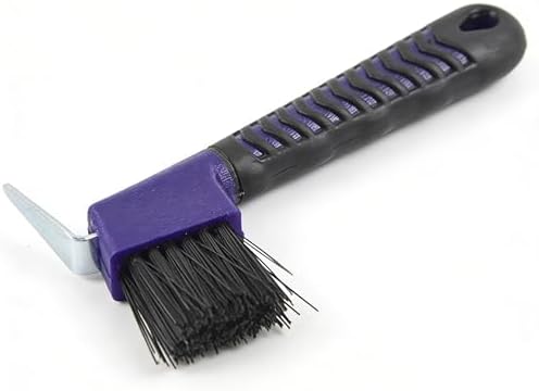 2-in-1 Hoof Pick for Horses with Soft Grip Rubber Handle(Purple)