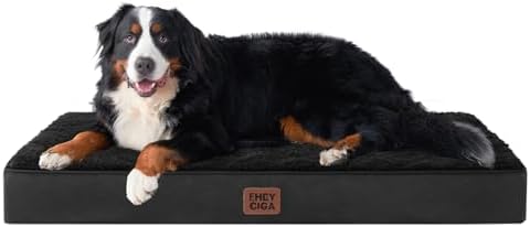 EHEYCIGA Orthopedic Dog Bed Large with Removable Washable Cover, 50IN Black