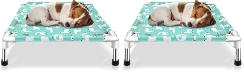 Elevated Dog Bed Pet cot for Small Dogs, Indoor and Outdoor Use (Pack of 2)