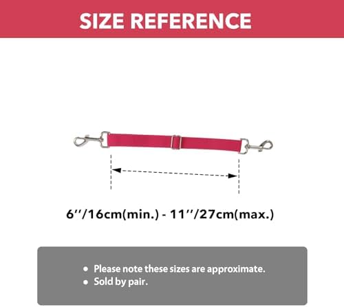 Harrison Howard Fully Elastic Horse Blanket Leg Straps Replacement, Adjustable Stretch Leg Straps for Horse Rugs, Secure Fit for Turnout, Stable & Transport (1 Pair) Rose Pink Medium