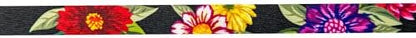 Wolfgang Heavy Duty Martingale Dog Collar with Quick Release Nylon Buckle for Walking & Training, DarkFloral Print, Medium
