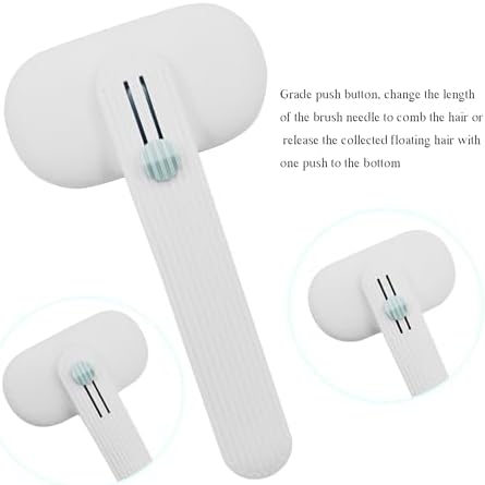 Self Cleaning Slicker Brush for Dogs & Cats - Deshedding Brush with Adjustable Release Button, Gentle Massaging Grooming Tool for Long & Short Haired Pets