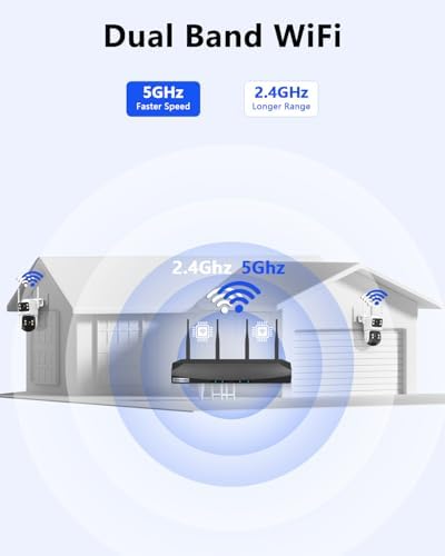 Wireless Security Camera System, PTZ 4MP Outdoor WiFi Security Camera