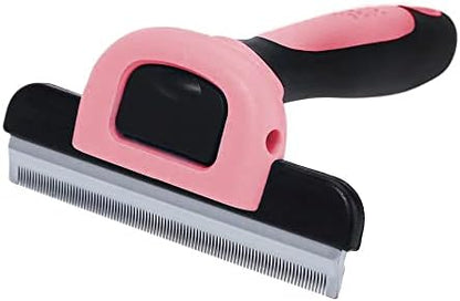 SunGrow Dog and Cat Deshedding Brush, Minimizes Shedding, Enhances Coat Health, Gentle on Skin, Suitable for Rabbits & Ferrets, 4" Steel Blade