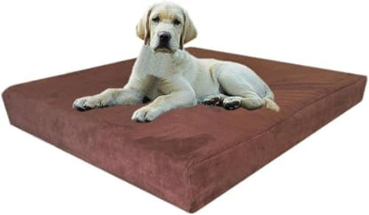 Dogbed4less Orthopedic Gel Memory Foam Pet Dog Bed, Waterproof Liner with External Microsuede Cover and Bonus Antislip Cover (Microsuede Gray, 41"X27"X4" Inches)