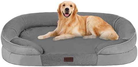 Dwanton Orthopedic Waterproof Large Dog Bed Sofa, Gel Memory Foam, 42"