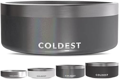 Coldest Dog Bowl - Anti Rust Metal, Non Slip, 3 Layers Insulated Stainless Steel Dog Bowls - Spill Proof & Heavy Duty - Water Bowl for Dogs, Cats & Pets, Dish Washer Safe (64 oz, Stardust Glitter)