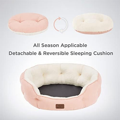 Bedsure Small Dog Bed Washable,Round Cat Beds for Indoor Cats,25in