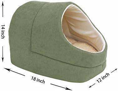 Self Warming Burrow Cat Bed, Washable Pet Hideway House