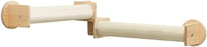Trixie Cat Wall Furniture Set 5 - Cat Wall Corner Scratcher, Climbing Shelves - 2 Sisal Rope Scratching Posts - Elevated Shelf - Natural/White