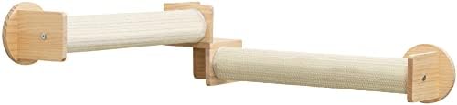 Trixie Cat Wall Furniture Set 5 - Cat Wall Corner Scratcher, Climbing Shelves - 2 Sisal Rope Scratching Posts - Elevated Shelf - Natural/White