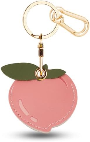 Leather Keychain Holder Case for AirTag, Cute Protective Cover for Apple Airtag KeyChain, GPS Tracker Item Finder