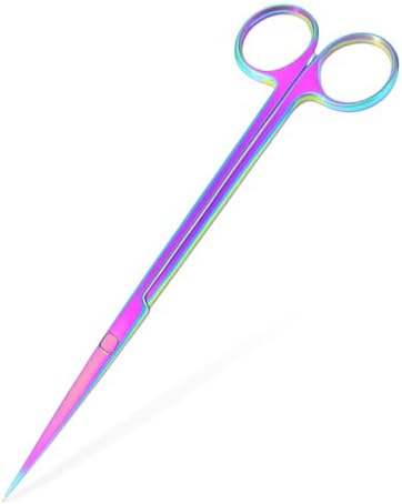 Mandala Crafts Rainbow 10 Inches Straight Aquarium Scissors for Fish Tanks