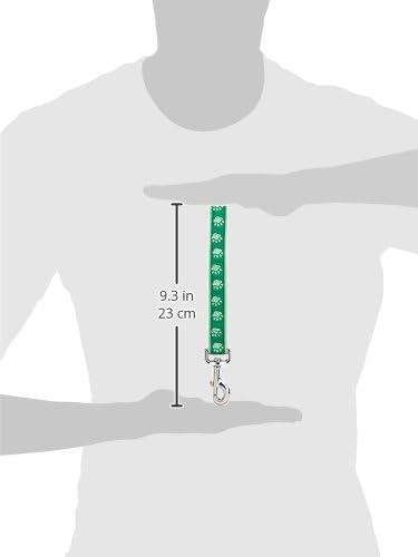 Casual Canine TwoTone Pawprint Dog Lead, 4-Foot x 5/8-Inch, Green