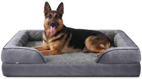INVENHO Orthopedic Extra Large Dog Bed, XXL Waterproof Dog Sofa, Egg-Crate Foam Couch with Washable Removable Cover, Waterproof Lining and Nonskid Bottom