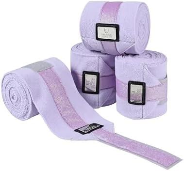 Harrison Howard Horse Polo Wraps Upgrade with Bling Leg Wraps for Horses 4-Pack Fleece Leg Wraps Stable Supplies Lavender M
