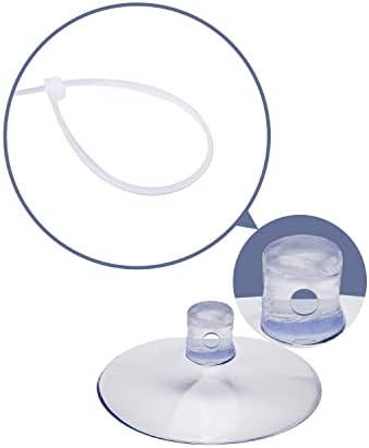 Savita 20 Pcs Aquarium Suction Cups Fish Tank Suction Hooks with Removable Hooks and 40 Adjustable Zip Ties for Aquarium Binding Moss, Plants, Shrimp Nest