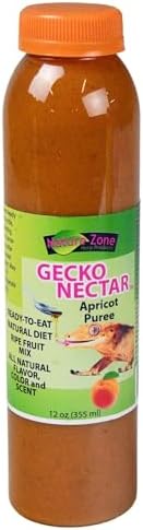 Nature Zone Crested Gecko Food - Apricot Nectar Puree, 12 oz, for Crested Geckos, Gargoyle Geckos, Day Geckos & Other Fruit Eating Geckos