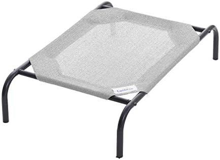 Coolaroo Original Elevated Dog Bed - Breathable Off-The-Ground Pet Bed with Cooling Fabric, Joint Relief & Moisture-Resistant Fabric, 100% Recyclable, Easy Clean, Grey, Small
