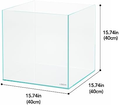 Landen Aquarium Cube 15.6 Gallon Ultra Clear Glass Rimless Fish Tank 40C
