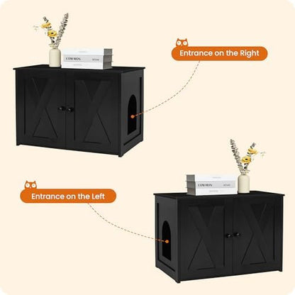 Dwanton Cat Litter Box Enclosure, Hidden Litter Box Furniture, 27.6 Inches
