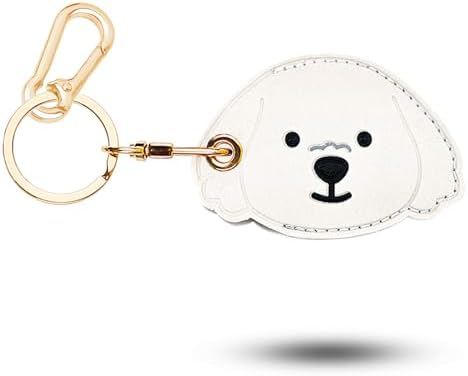 Leather Keychain Holder Case for AirTag, Cute Protective Cover for Apple Airtag KeyChain, GPS Tracker Item Finder