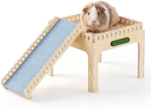 BUCATSTATE Wooden Guinea Pig Hideout, Hedgehog House, Natural Wood