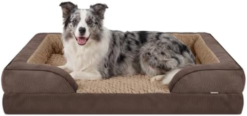 INVENHO L Plus Orthopedic Dog Bed for Large Dogs, Washable Dog Sofa with Egg-Crate Foam, Waterproof Lining and Non-Skid Bottom