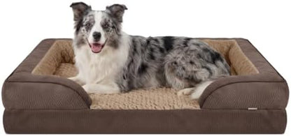 INVENHO L Plus Orthopedic Dog Bed for Large Dogs, Washable Dog Sofa with Egg-Crate Foam, Waterproof Lining and Non-Skid Bottom