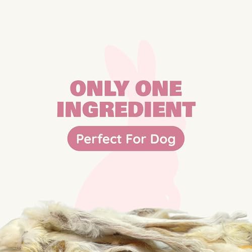 Benji & Louie Air Dried Whole Rabbit Ears with Fur - Natural Healthy Dog Treats or Dog Chews, Single Ingredient, 1.5 oz, 4 to 6 Count (Pack of 3)