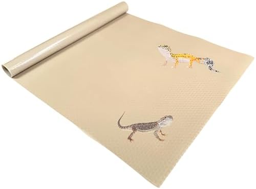 Reptile Tank Liner, 17.7" x 59", Bearded Dragon Gecko, Beige