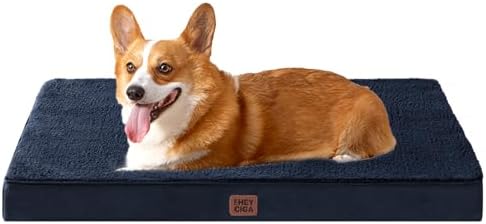 EHEYCIGA Orthopedic Dog Bed Large with Removable Washable Cover, 35IN Navy