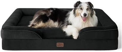 Bedsure XL Orthopedic Dog Bed for Extra Large Dogs - Washable XLarge Dog Cat Bed Waterproof, Comfort Dogs Couch Sofa with Washable Removable Cover, Pet Bed with Nonskid Bottom, Black, 42"