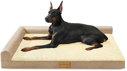 Patas Lague Orthopedic Large Dog Bed Washable Pet Sofa Bed 48''X30''Beige