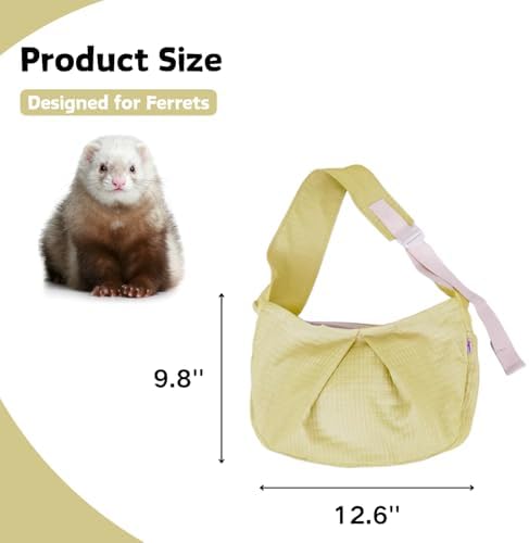 Ferret Sling Carrier, Front Backpack for Ferret Rabbit Puppy Kitten(Yellow)