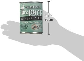 Against The Grain Nothing Else! 100% Duck Dog Food – 12 Count, 10 oz Each – Single-Ingredient Meatloaf Texture in Natural Broth – Wet Dog Food – Grain & Gluten Free