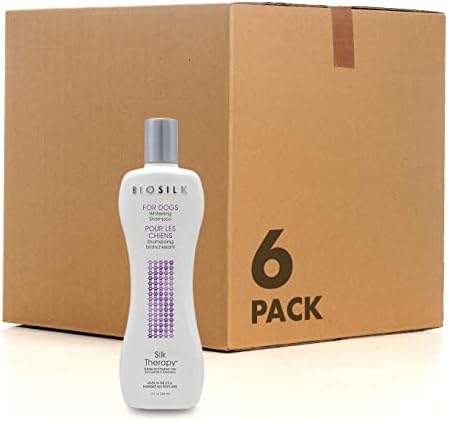 BioSilk for Dogs Silk Therapy Whitening Dog Shampoo, 12 Fl Oz, 6-Pack